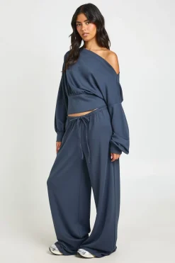 boohoo Jogger Jambe Droite Taille Fine Toucher Doux<Femme Pantalons|Athleisure