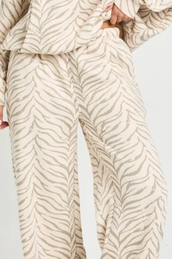 Jogger À Jambe Droite Taille Mi-haute Imprimé Zèbre