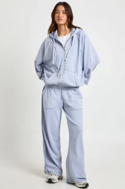 Jogger Jambe Droite Usé En Molleton Lavé