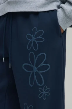 boohooMAN Jogger À Jambe Large Avec Imprimé Floral En Relief<Homme Joggings|Jogging
