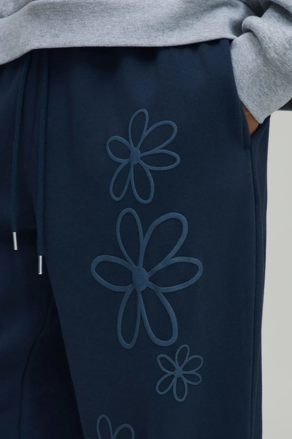 boohooMAN Jogger À Jambe Large Avec Imprimé Floral En Relief<Homme Joggings|Jogging