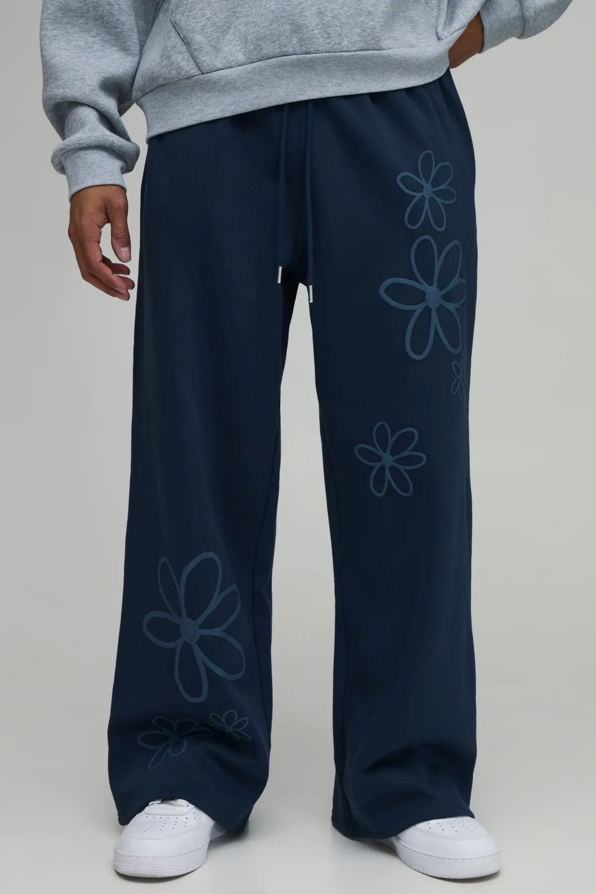 boohooMAN Jogger À Jambe Large Avec Imprimé Floral En Relief<Homme Joggings|Jogging