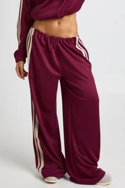 Jogger à jambes larges avec bande latérale et ourlets ajustables