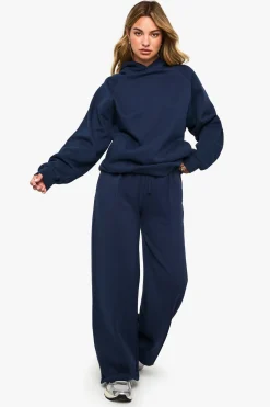 Jogger à jambes larges avec détails en pinces et ceinture profonde