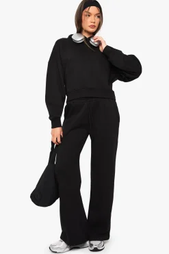 boohoo Jogger à jambes larges avec détails pintuck et ceinture profonde<Femme Pantalons|Basiques