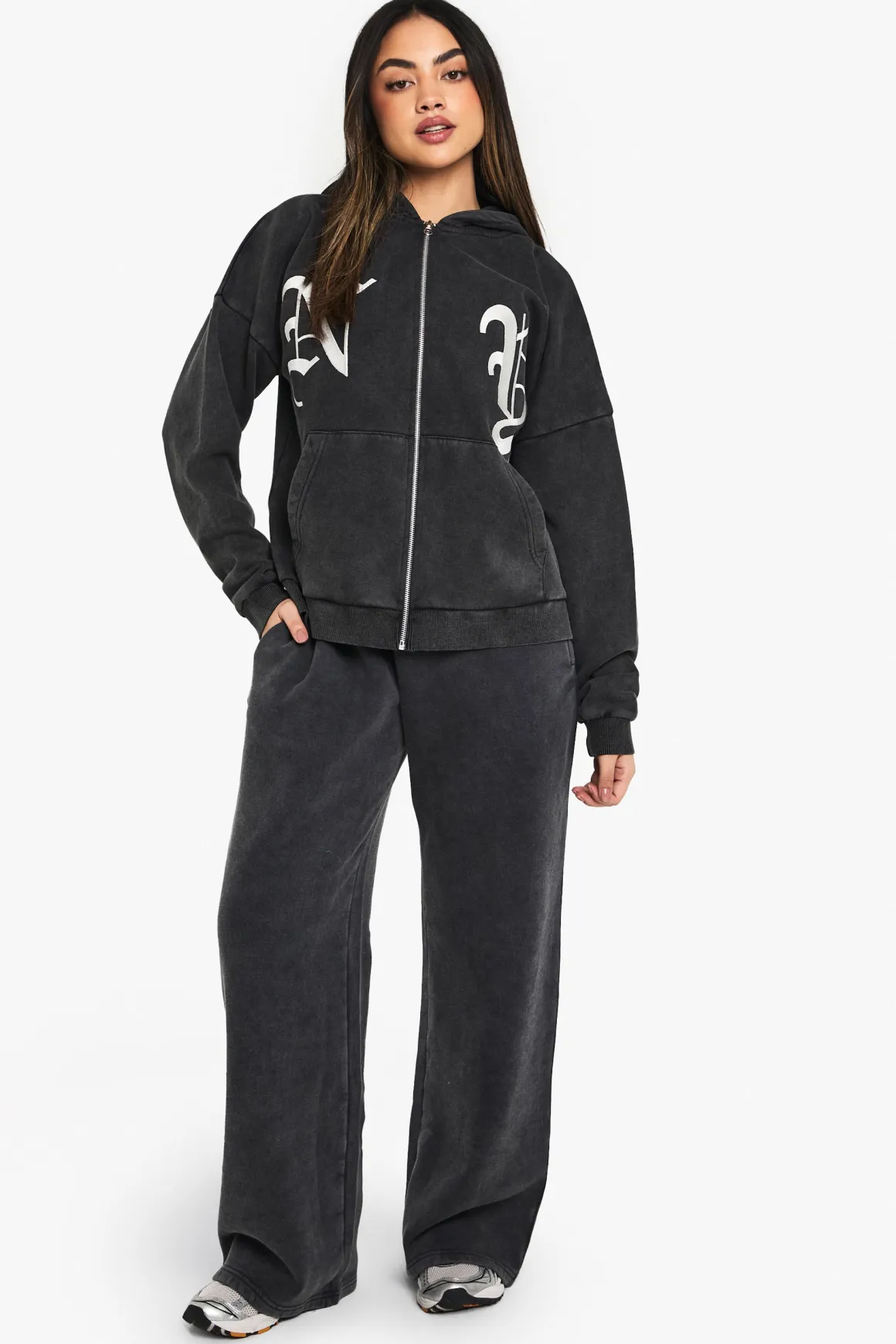 Jogger à jambes larges brodé NY