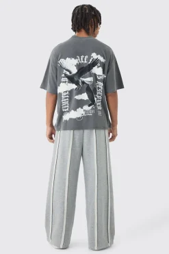 Jogger à jambes ultra larges et couture exposée