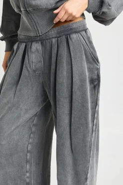 boohoo Jogger Large À Taille Mi-haute Et Plis Effet Délavé<Femme Pantalons|Athleisure