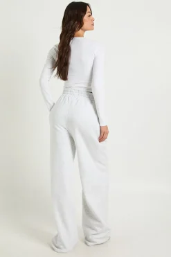 boohoo Jogger long à taille haute, détails plissés et jambe droite<Femme Pantalons|Athleisure