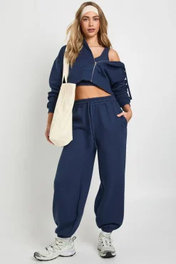 boohoo Jogger à ourlets retroussés et sweat à capuche zippé, survêtement 3 pièces<Femme Survêtements|Survêtements
