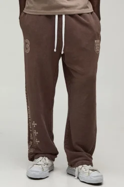 Jogger Oversize À Entrejambe Bas Avec Double Ceinture Lavé Et Usé