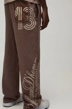 Jogger Oversize À Entrejambe Bas Avec Double Ceinture Lavé Et Usé
