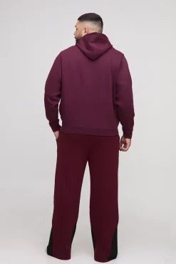 boohooMAN Jogger Plus Relaxed à jambe évasée, lavé au spray, empiècement crânien<Homme Jogging|Tout Afficher