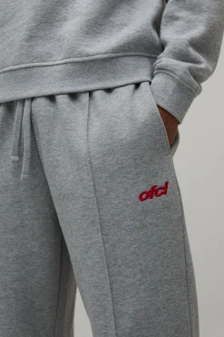 Jogger À Revers Avec Coutures Apparentes Et Broderie Coupe Regular