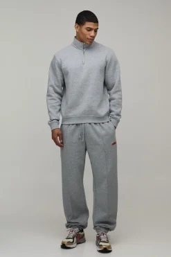 Jogger À Revers Avec Coutures Apparentes Et Broderie Coupe Regular
