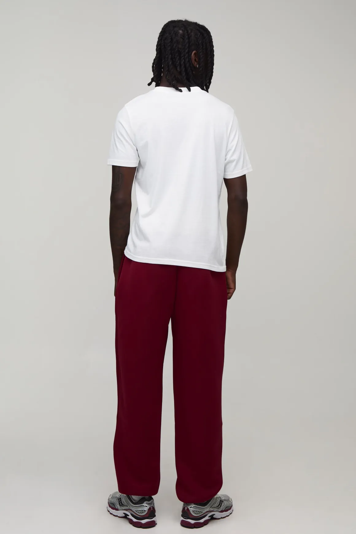 Joggers ample, en tissu scuba assemblé, à chevilles retroussées