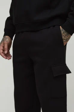 Joggers Cargo Basiques à Jambe Droite pour Hommes de Grande Taille