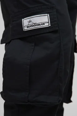 boohooMAN Joggers Cargo Marqués à Taille Élastiquée pour Hommes<Homme Pantalons Tall|Tout Afficher