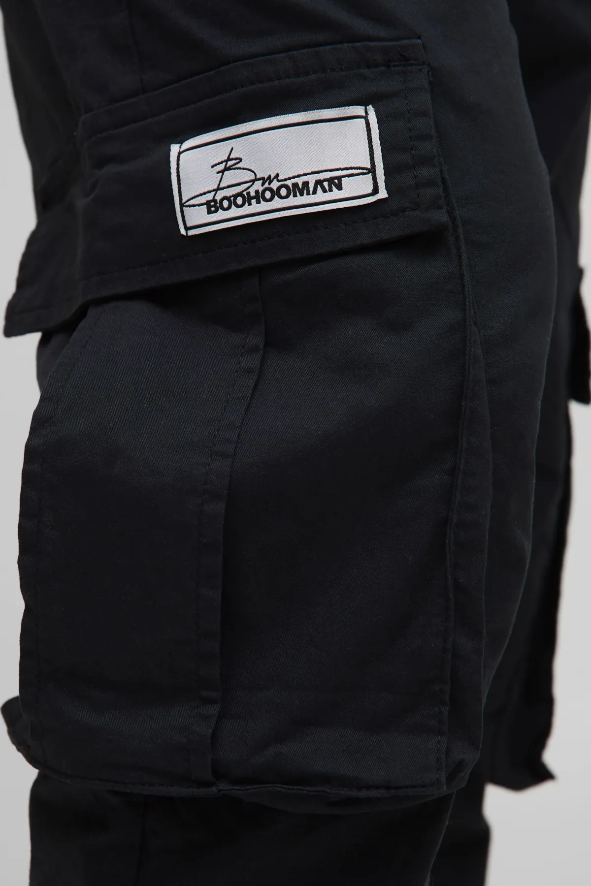 boohooMAN Joggers Cargo Marqués à Taille Élastiquée pour Hommes<Homme Pantalons Tall|Tout Afficher