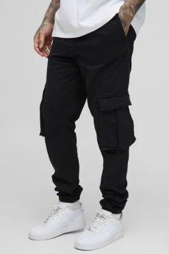 boohooMAN Joggers Cargo Marqués à Taille Élastiquée pour Hommes<Homme Pantalons Tall|Tout Afficher