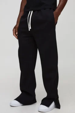 Joggers à coupe décontractée, évasés, à ourlet fendu