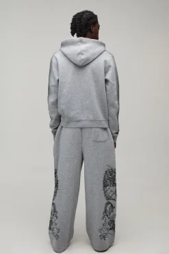 boohooMAN Joggers Coupe Extrêmement Large Avec Motif Dragon<Homme Joggings|Jogging
