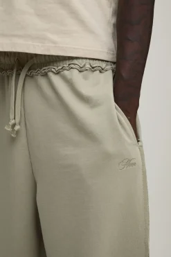 Joggers Coupe Extrêmement Large Avec Broderie Et Ourlet Brut