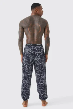 Joggers de détente à imprimé toile d'araignée d'Halloween