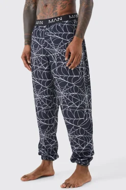 Joggers de détente à imprimé toile d'araignée d'Halloween