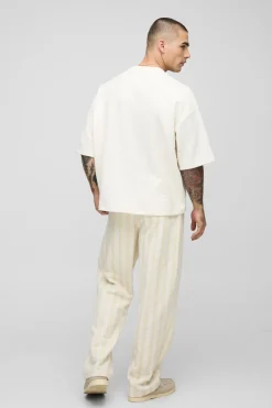 Joggers droits en jacquard à rayures
