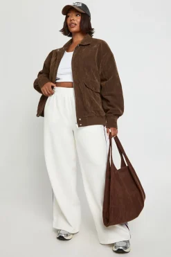Joggers grande taille à jambes larges avec bande latérale