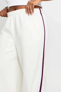 Joggers grande taille à jambes larges avec bande latérale