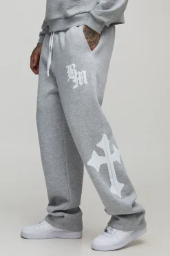 boohooMAN Joggers hauts et amples, gothiques BM à imprimé croisé<Homme Tout Afficher|Jogging
