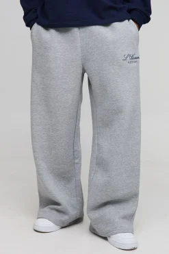 boohooMAN Joggers Homme brodés à jambes larges<Homme Joggings|Jogging