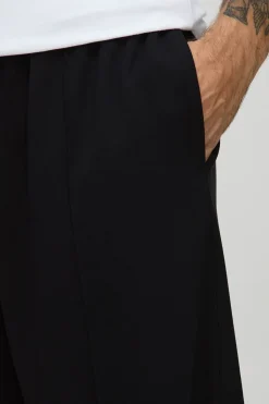 boohooMAN Joggers à jambe droite en interlock à fausse patte<Homme Joggings|Jogging