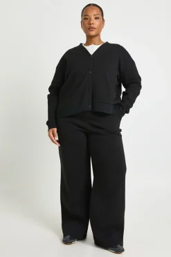 boohoo Joggers à jambes larges avec détail de bouton Plus<Femme Pantalons|Joggings