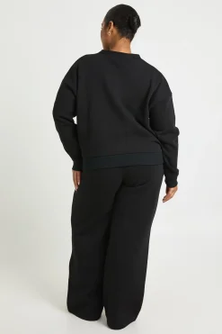 boohoo Joggers à jambes larges avec détail de bouton Plus<Femme Pantalons|Joggings