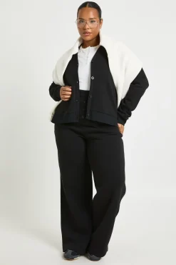 boohoo Joggers à jambes larges avec détail de bouton Plus<Femme Pantalons|Joggings