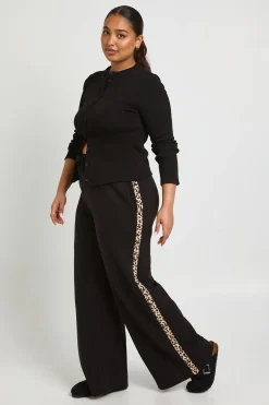 boohoo Joggers à jambes larges à motif léopard avec bande latérale<Femme Pantalons|Imprimé Léopard