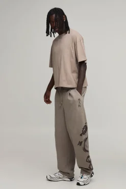 Joggers Lavés Imprimé Dragon Coupe Ballon
