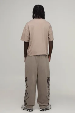 Joggers Lavés Imprimé Dragon Coupe Ballon