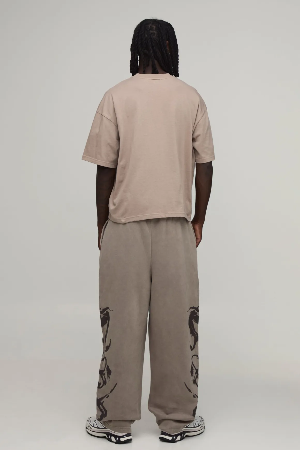 Joggers Lavés Imprimé Dragon Coupe Ballon