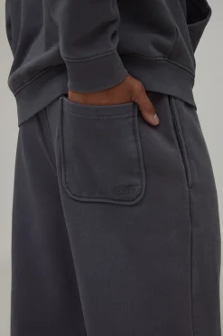Joggers Lavés À Jambe Droite En Tissu Épais 480 G/m²