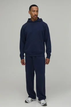 Joggers Lavés À Jambe Droite En Tissu Épais