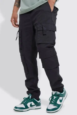 Jogger slim fit à taille élastiquée et multiples poches cargo