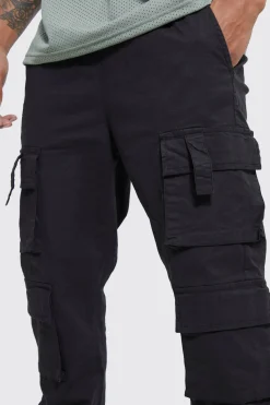 Jogger slim fit à taille élastiquée et multiples poches cargo