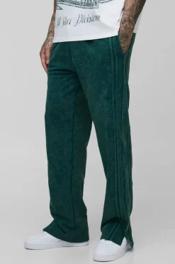 Joggers à ourlet fendu, décontractés, délavés, à bord brut pour hommes grands