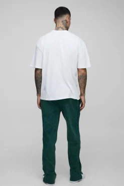 Joggers à ourlet fendu, décontractés, délavés, à bord brut pour hommes grands