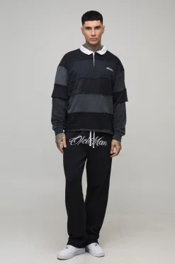 Joggers pour homme à la coupe ample et longue, imprimé, avec cordon de serrage étendu