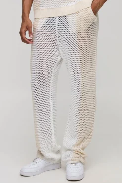boohooMAN Joggers tricotés à mailles ouvertes, coupe décontractée, en blocs de couleur<Homme Maille|Mailles